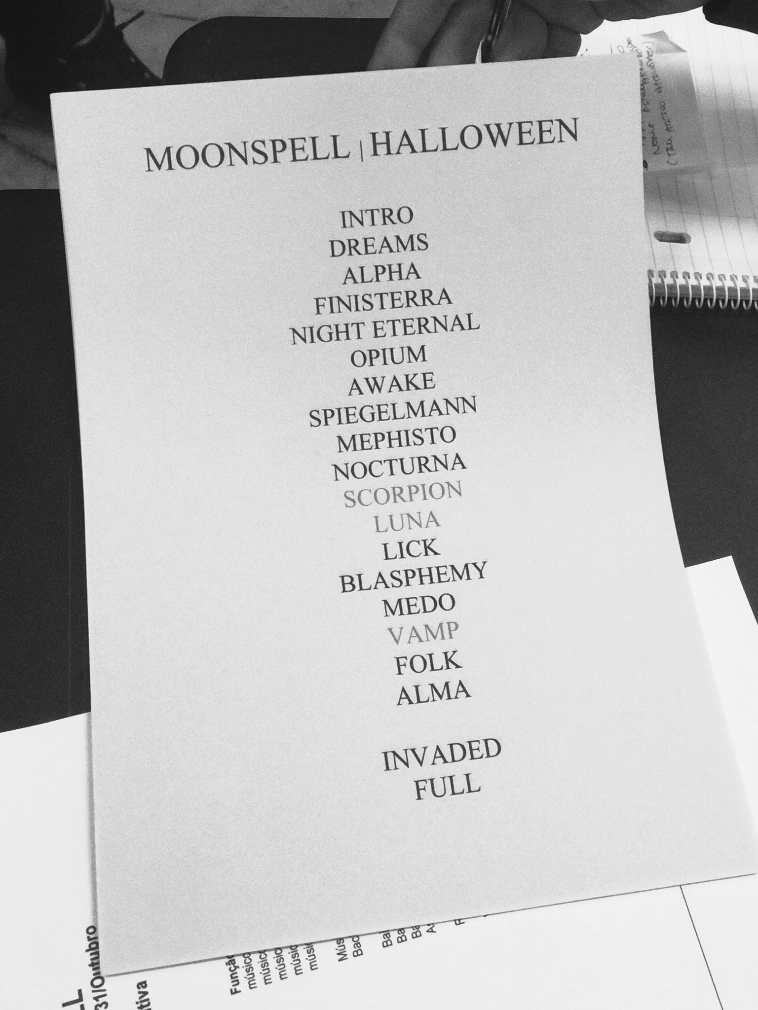 A setlist do concerto de Halloween dos Moonspell em Almada
