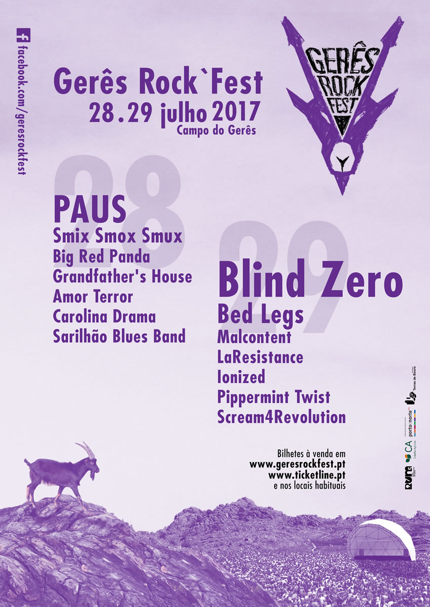 PAUS e Blind Zero são os cabeça de cartaz do Gerês Rock'Fest