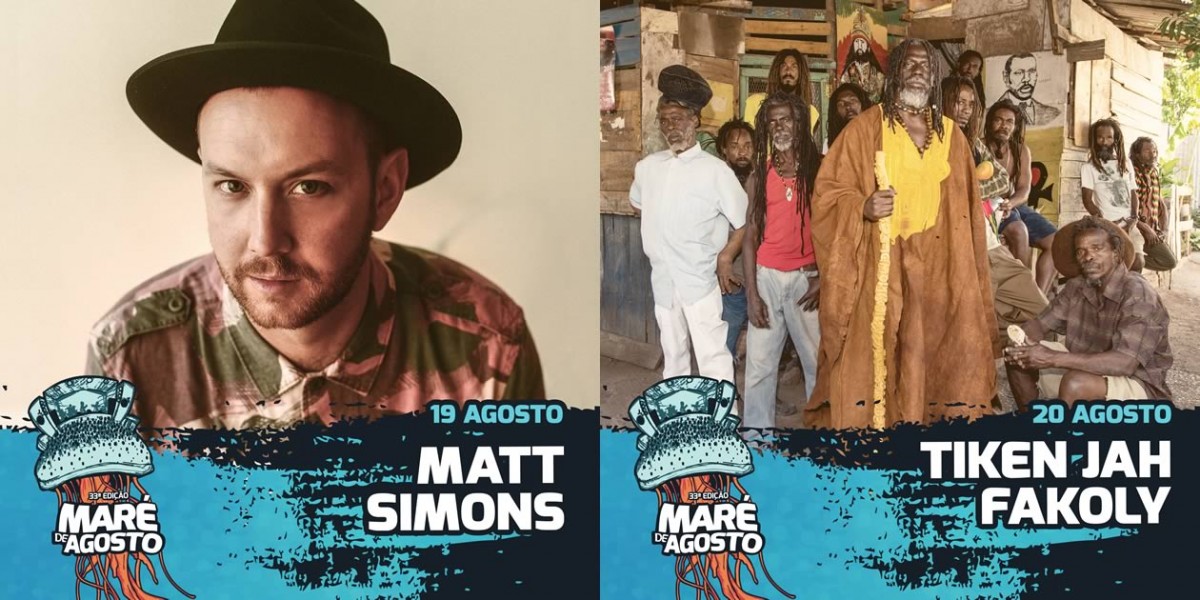 Festival Maré de Agosto confirma Matt Simons e Tiken Jah Fakoly