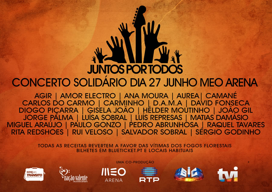 Artistas portugueses unem-se em concerto solidário para com as vítimas dos fogos florestais
