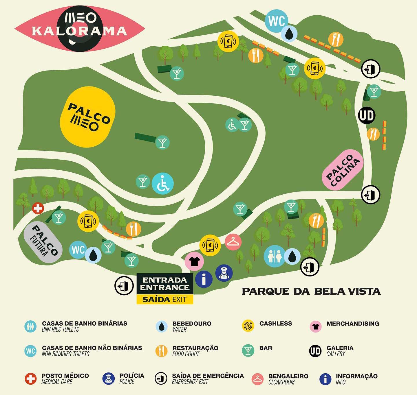 MEO Kalorama 2022 - Mapa do recinto