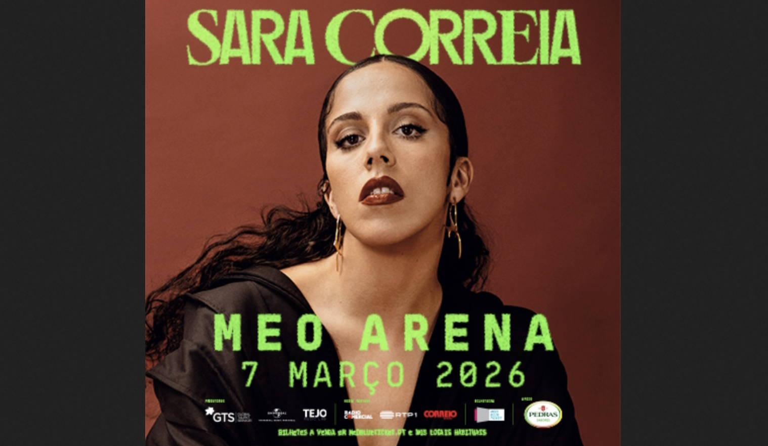 Sara Correira estreia-se na MEO Arena em Março de 2026